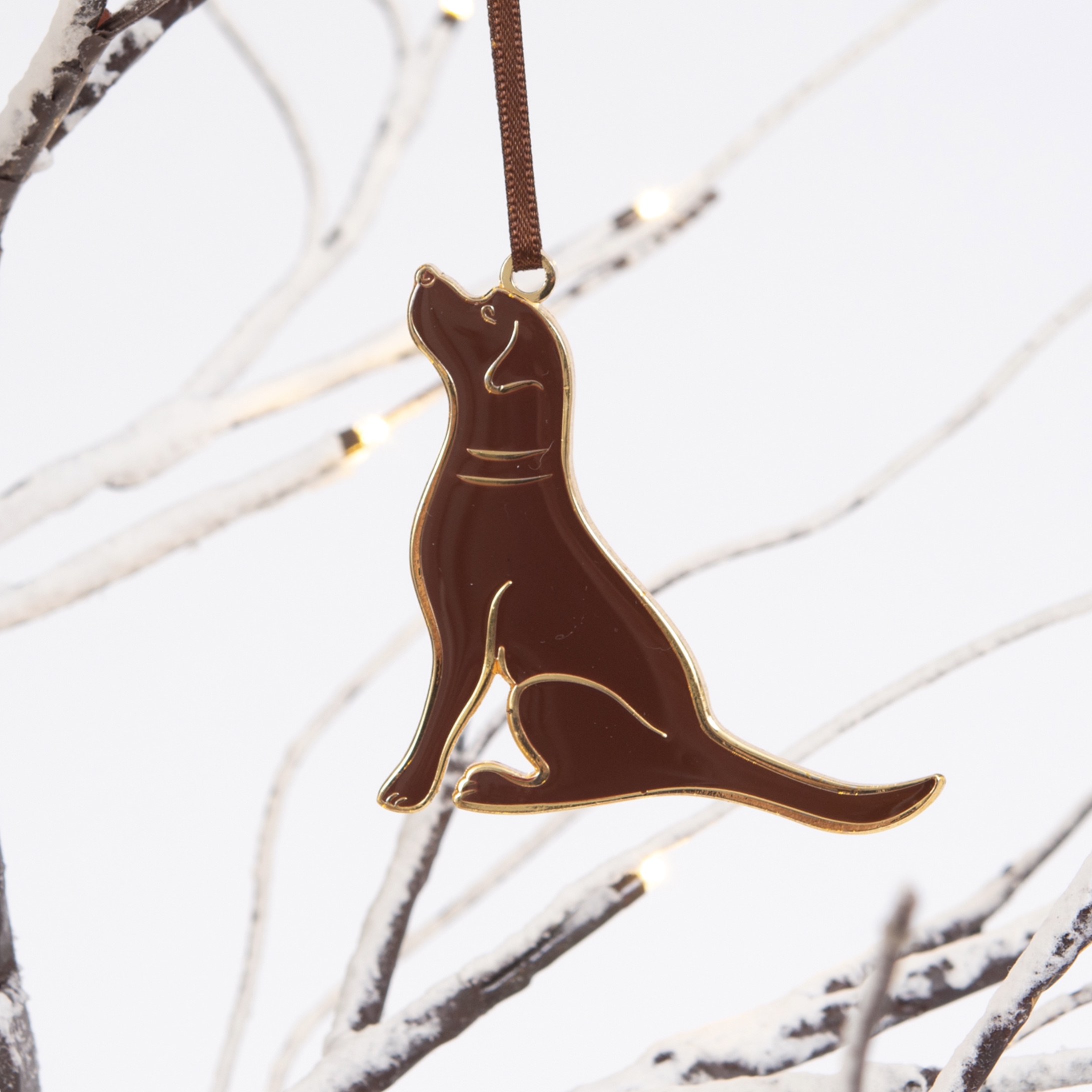 Chocolate Labrador Decoration on tree