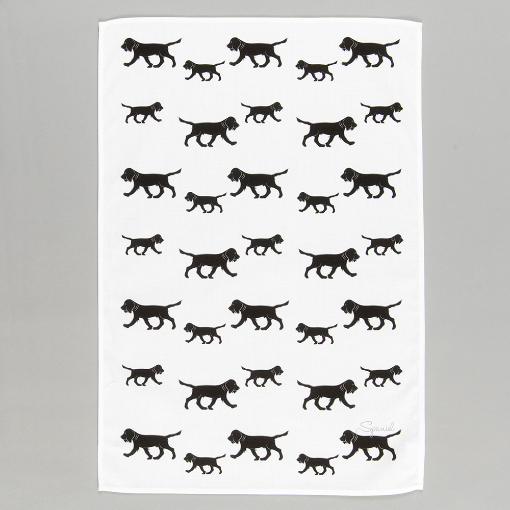 Black Spaniel Tea Towel 1