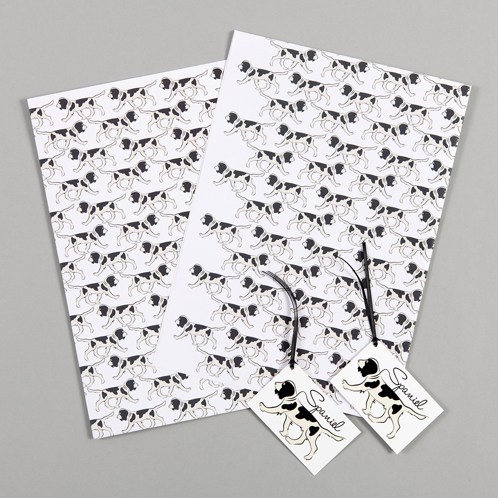 Black Springer Spaniel Gift Wrap