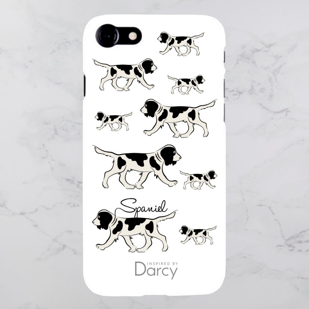 Black:White Spaniel Phone Case