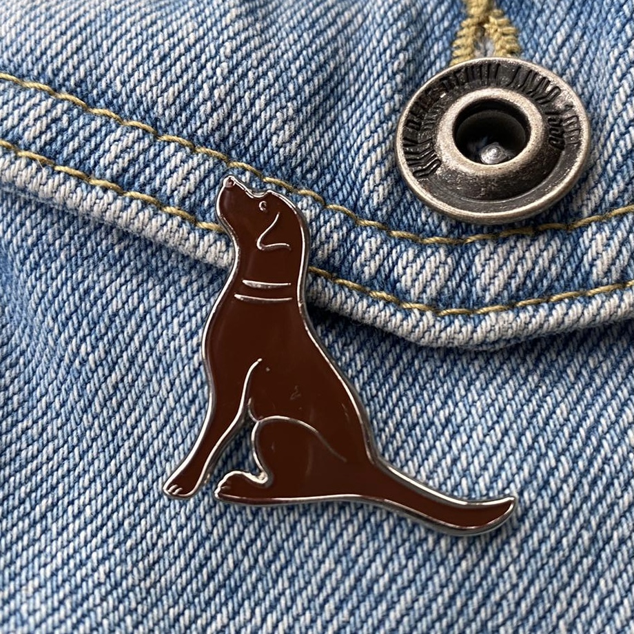 Chocolate Labrador Enamel Pin