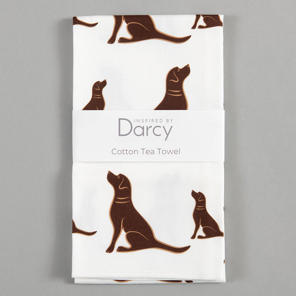 Chocolate Labrador Tea towel