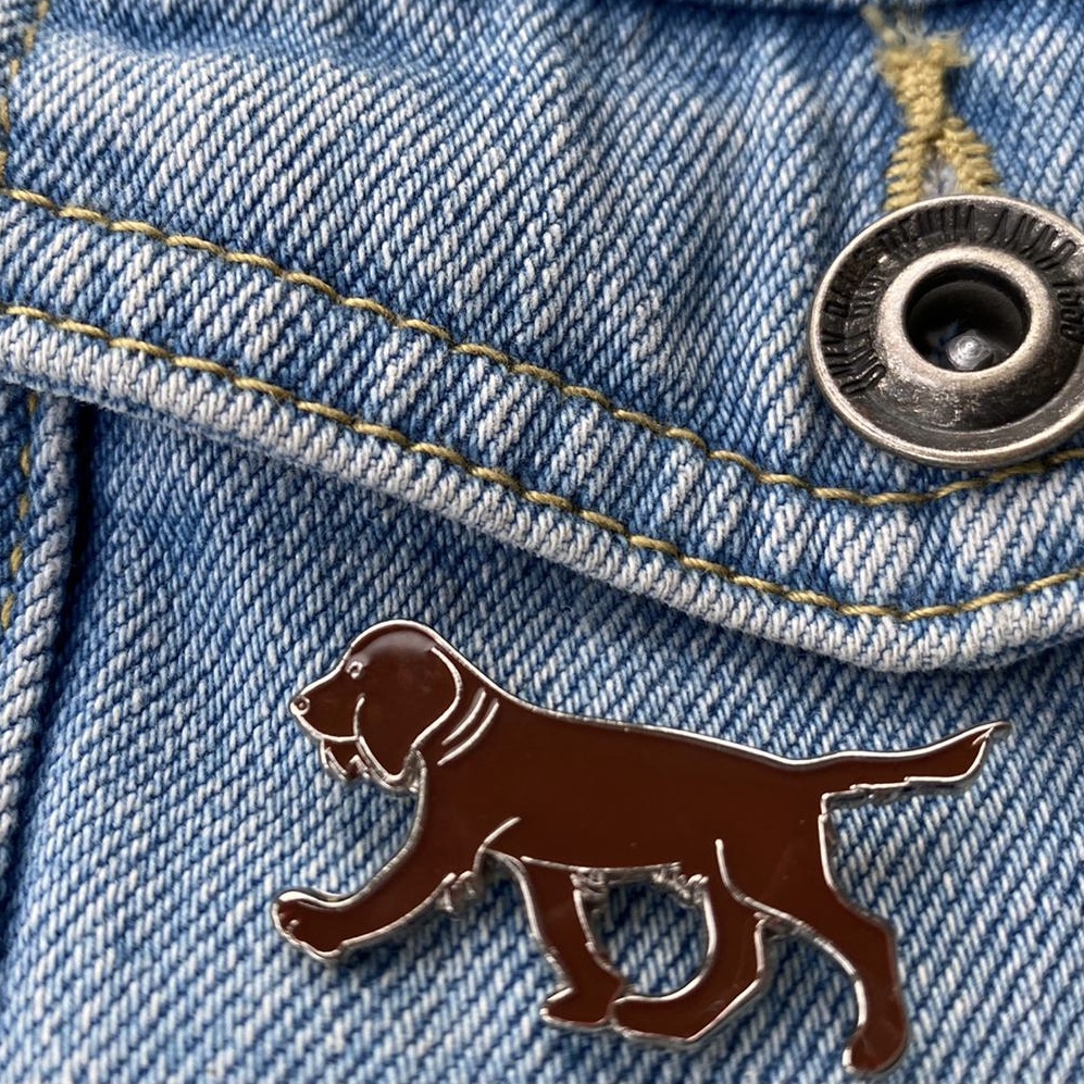Chocolate Spaniel Enamel Pin