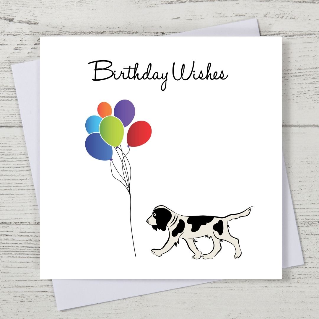 Black Springer Spaniel Birthday Card