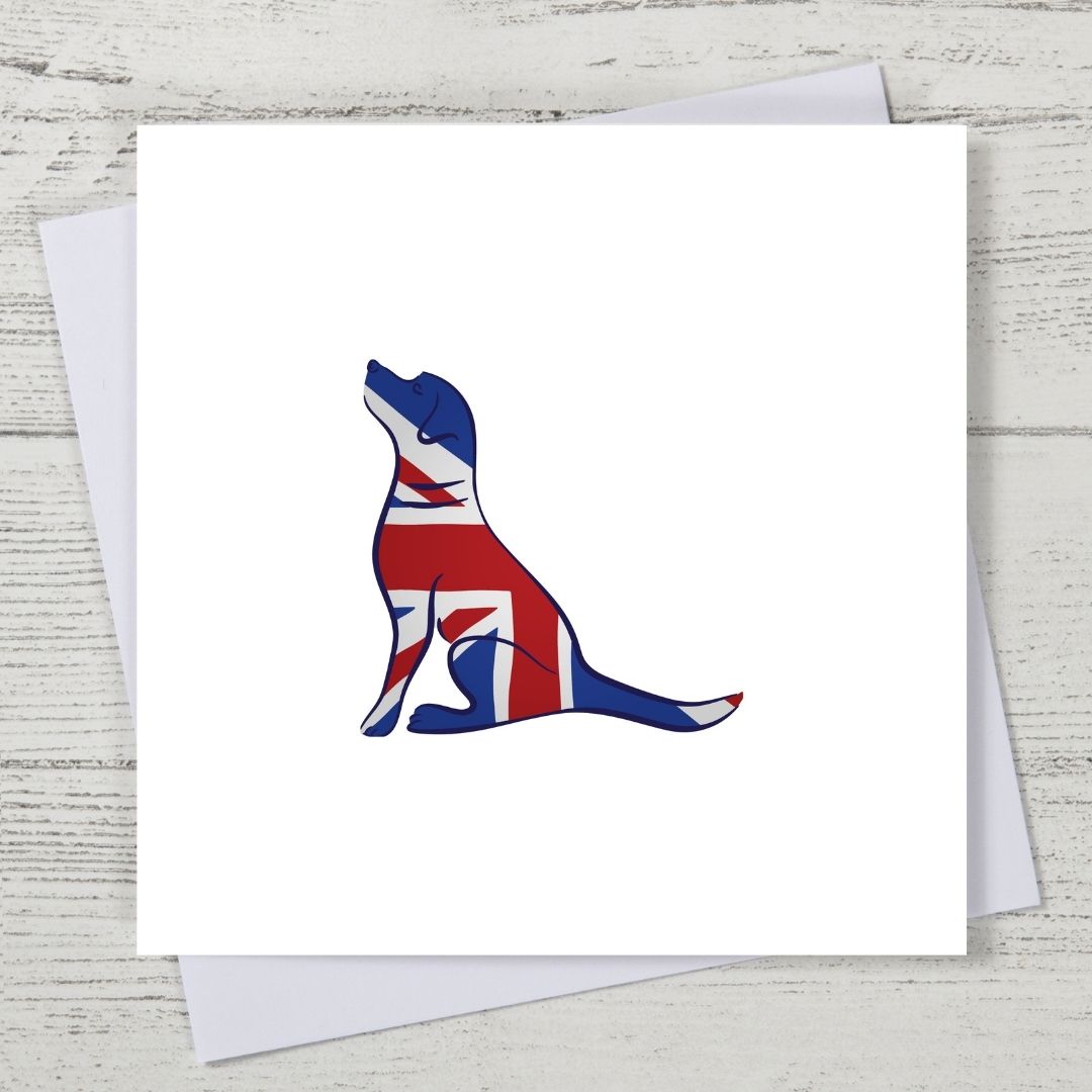 Union Jack Labrador Card