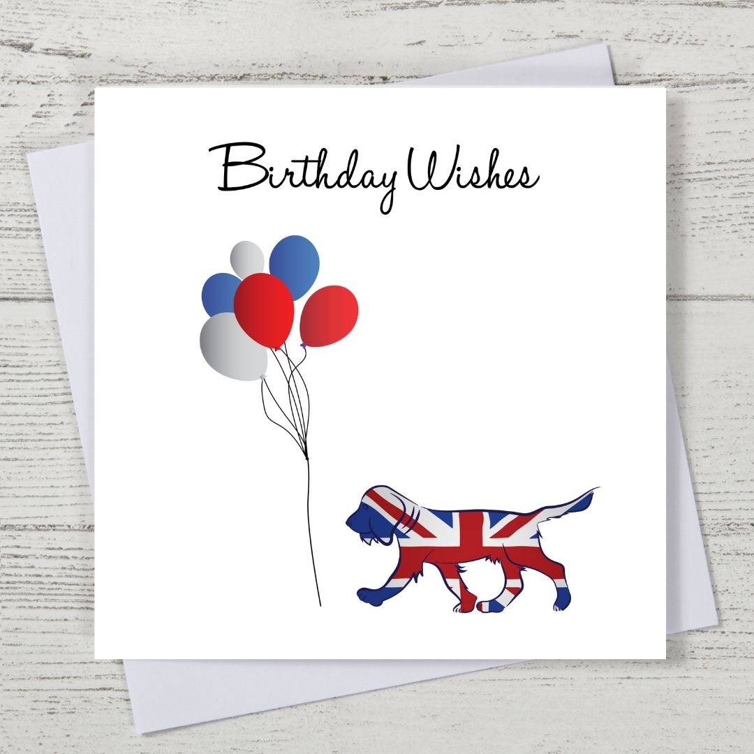 Union Jack Spaniel Birthday Card