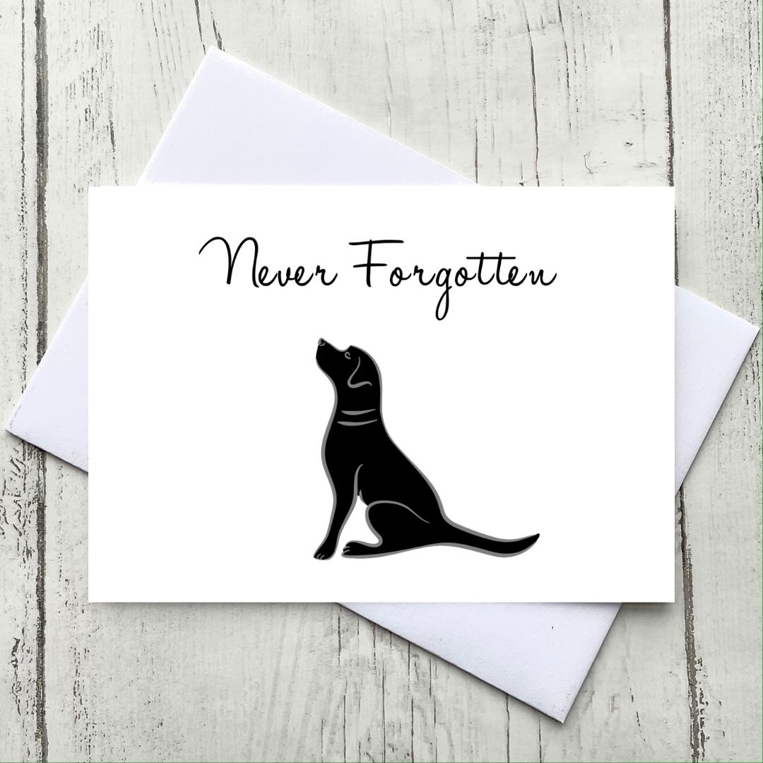 Black Labrador Never Forgotten Card