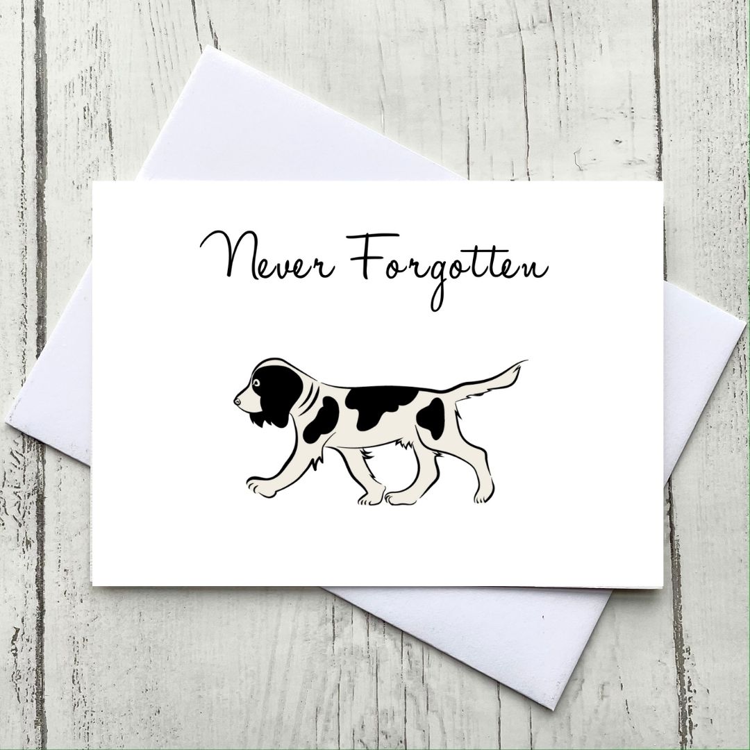 Black Springer Spaniel Never Forgotten Card