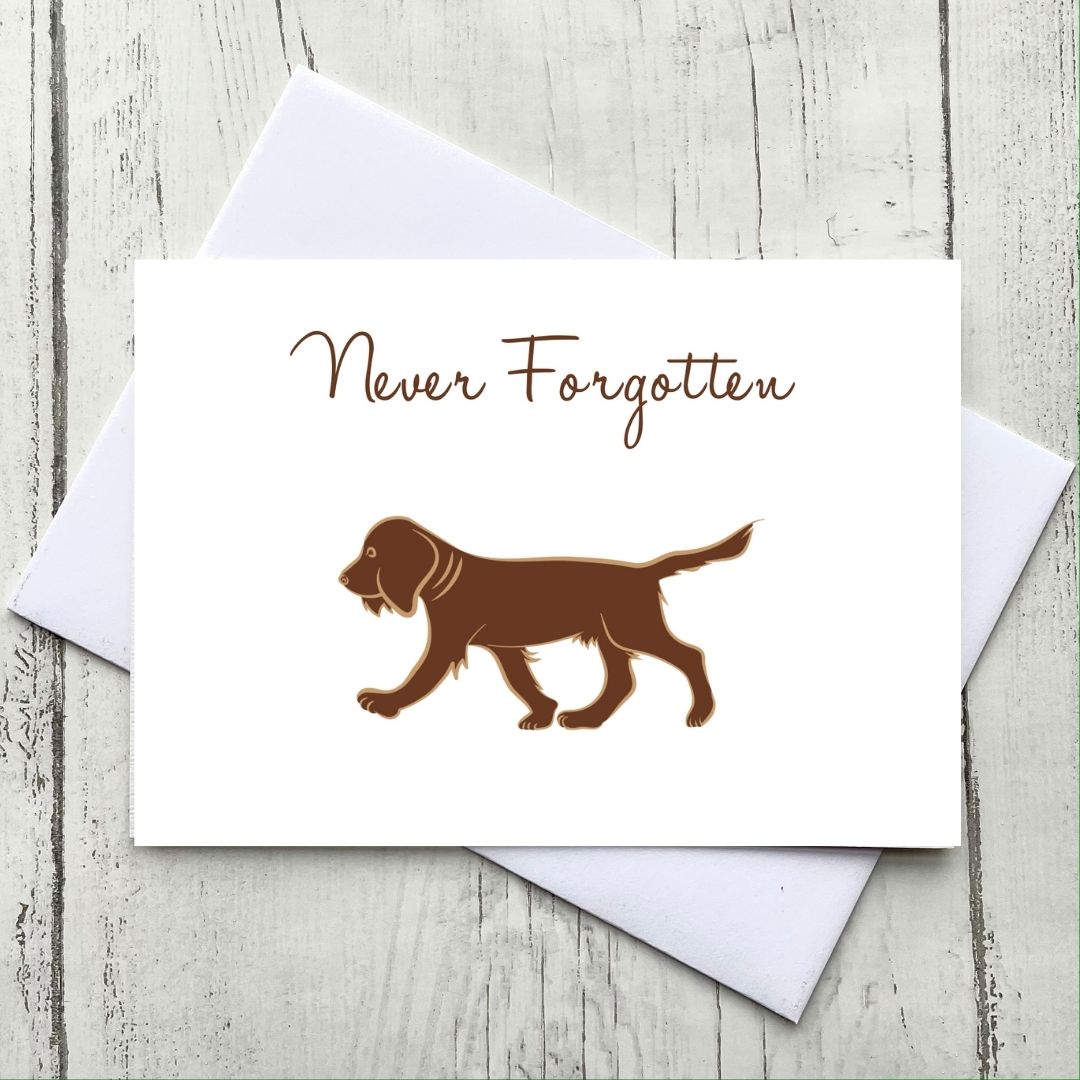 Chocolate Spaniel Never Forgotten Card