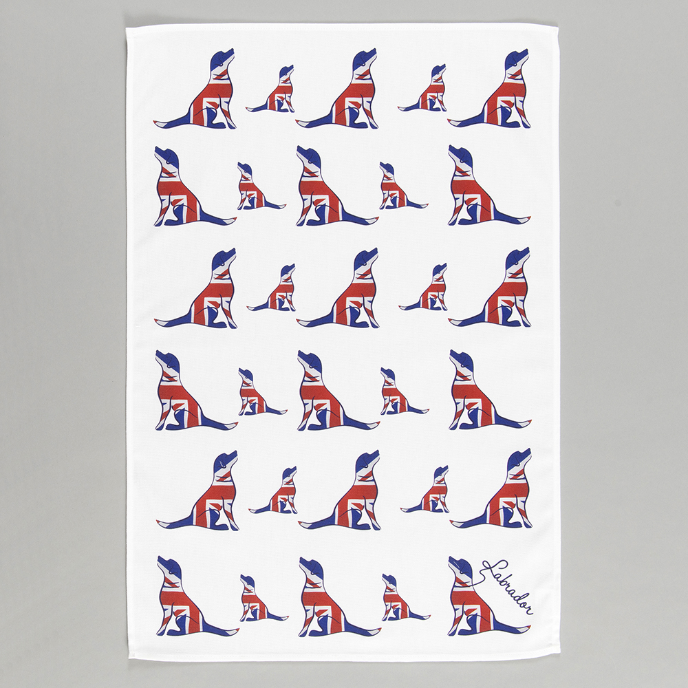 Union Jack Labrador Tea Towel 1