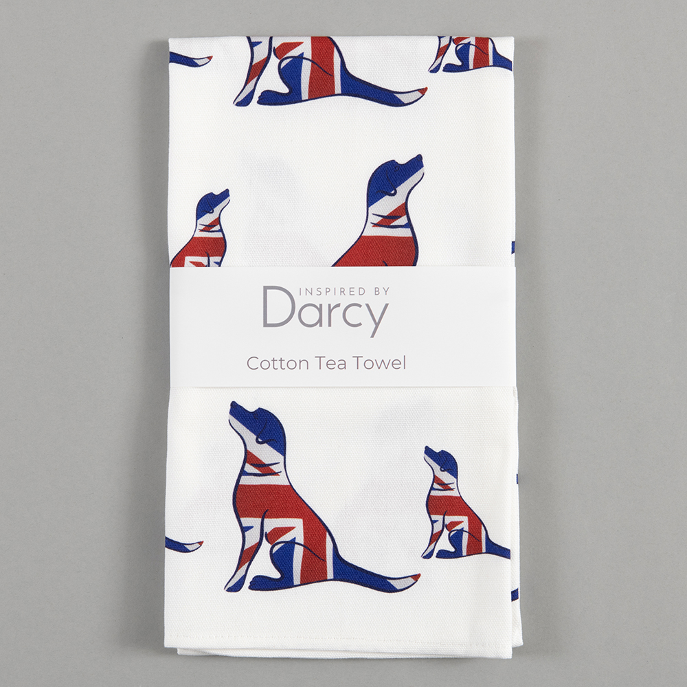 Union Jack Labrador Tea Towel
