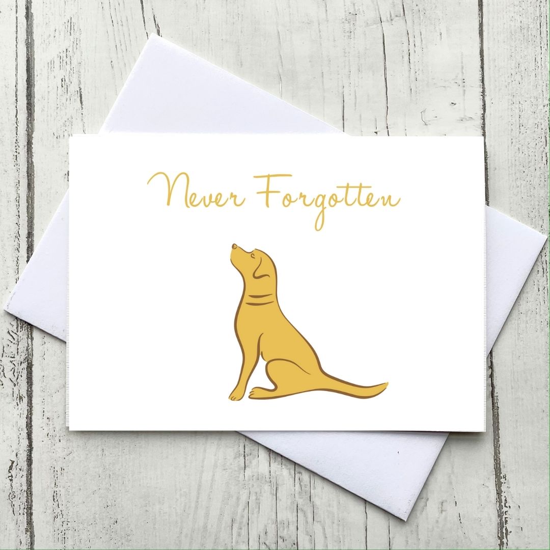 Yellow Labrador Never Forgotten Card