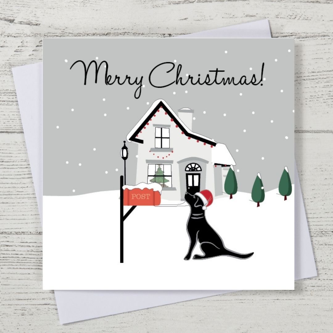Black Labrador Christmas Card