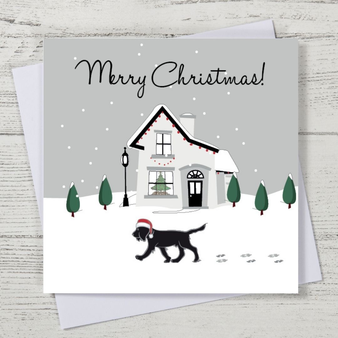 Black Spaniel Christmas Card