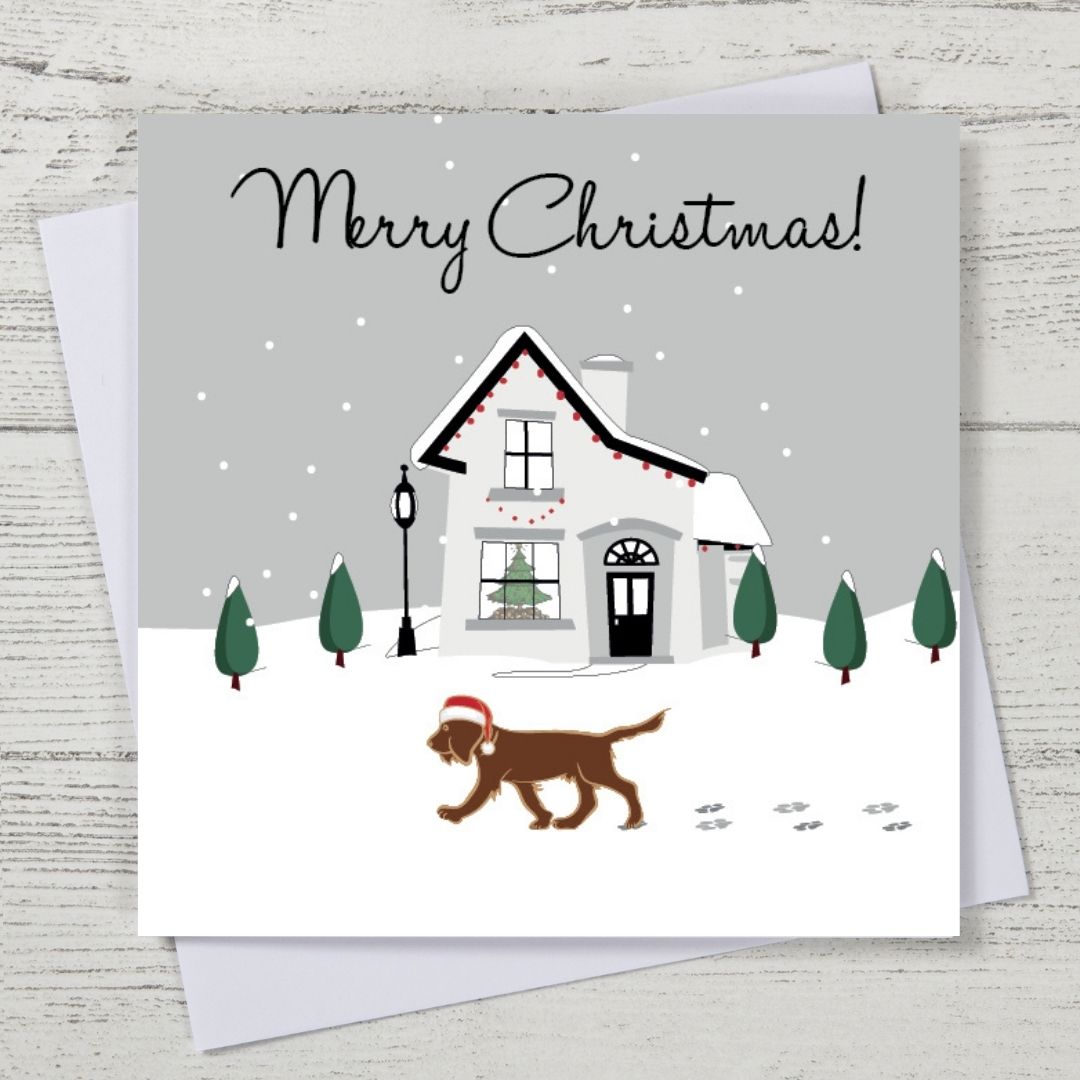 Chocolate Spaniel Christmas Card