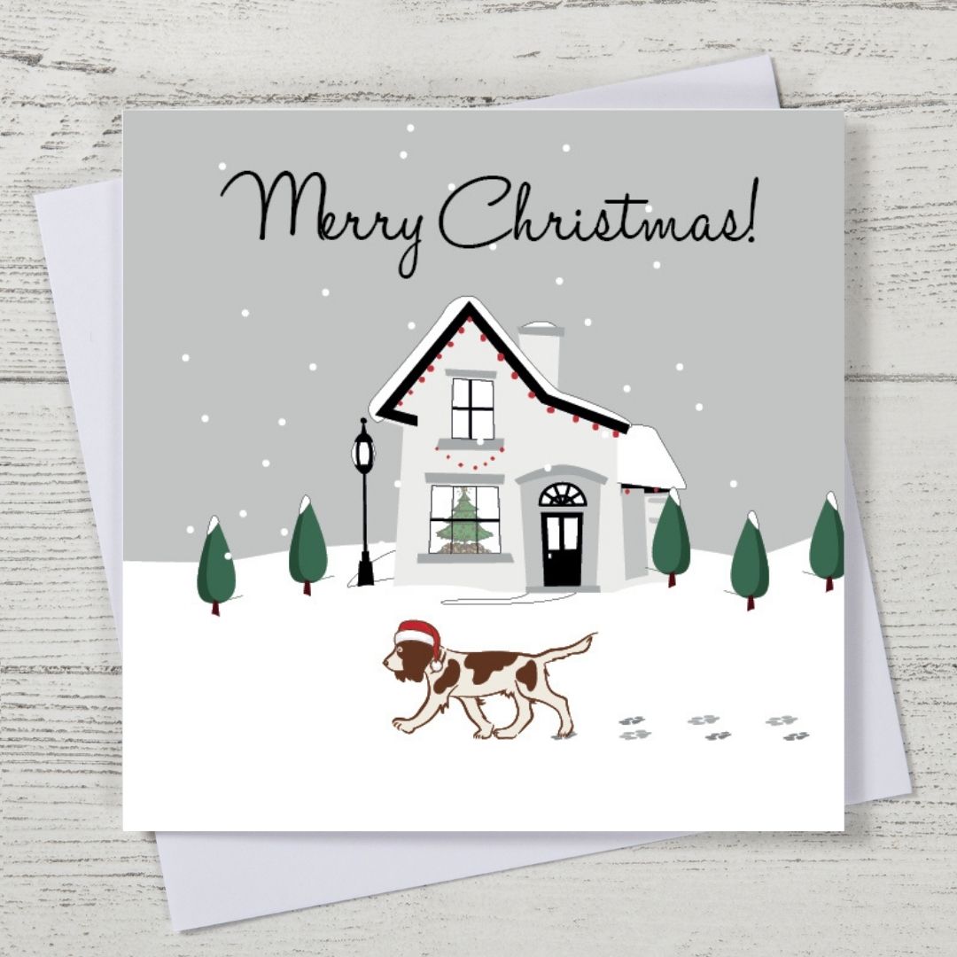 Liver Springer Spaniel Christmas Card